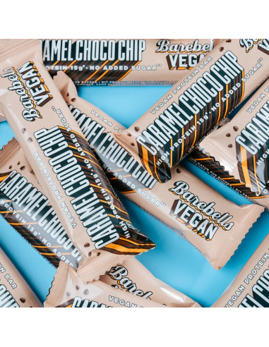 Barre protéinée BARBELLS Vegan Caramel Choco Chip